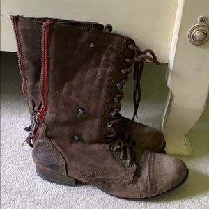 Steve Madden Brown Lace Up Boots Size 8